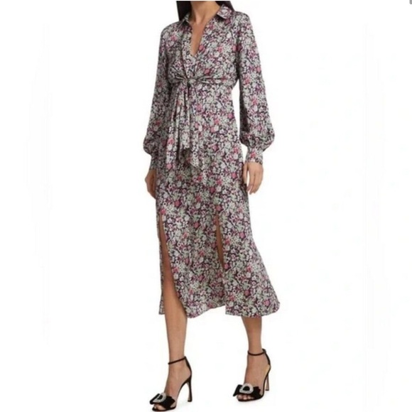 Cinq à Sept | Quin Floral Layered Overlay Feminine Flowy Midi Dress Size 4 - Picture 4 of 13